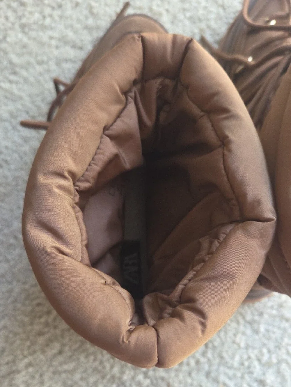 Zara  Brown Puffer Boots